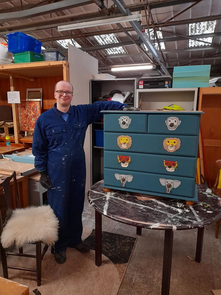 Liam's upcycled furniture raises £2,500 